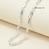 Dây Chuyền Bạc Cho Bé Ống Dẹt Kiểu Hoa Văn Đơn Giản Dễ Thương D2411120006