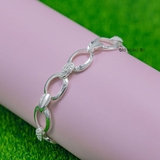 Lắc Tay Bạc Nữ S925 Kiểu Mắt Nối Hình Chiếc Lá Đẹp Lấp Lánh L2410070005