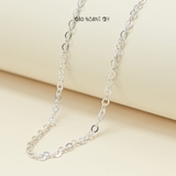 Dây Chuyền Bạc Cho Bé Chữ O Dẹt Trơn Thiết Kế Đơn Giản Nhiều Size