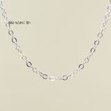 Dây Chuyền Bạc Cho Bé Chữ O Dẹt Trơn Thiết Kế Đơn Giản Nhiều Size