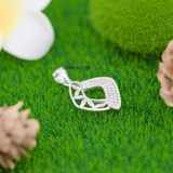 Mặt Dây Chuyền Bạc Nữ S925 Hình Thoi Đính Đá Một Bên Lấp Lánh M2409230075