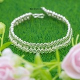 Lắc Tay Bạc Nữ S990 Nguyên Chất Kiểu 2 Trái Tim Liền Kề L2410060024