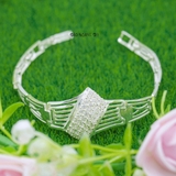 Lắc Tay Bạc Nữ Dải Đá Chéo Lung Linh