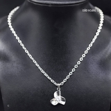 Mặt Dây Chuyền Bạc Nữ S925 Hoa 3 Cánh Trơn Đá 7 Ly M2409230040