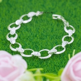 Lắc Tay Bạc Nữ S925 Kiểu Mắt Nối Hình Chiếc Lá Đẹp Lấp Lánh L2410070005