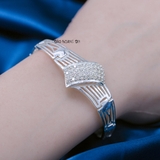 Lắc Tay Bạc Nữ Dải Đá Chéo Lung Linh