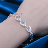 Lắc Tay Bạc Nữ S925 Kiểu Trơn Ít Đá Bền Đẹp L2410070001