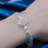 Lắc Tay Bạc Nữ Hình Hoa 4 Cánh Những Chiếc Lá Xinh Xắn L2410070015
