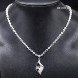 Mặt Dây Chuyền Bạc Nữ S925 Chiếc Lá Đính Hàng Đá NHỏ Lấp Lánh M2409230048