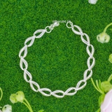 Lắc Tay Bạc Nữ Hình Chiếc Lá Trơn Sáng Đẹp