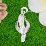 Mặt Dây Chuyền Bạc Nữ S925 Hình Sợi Dài Đính Đá M2409230067