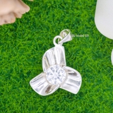Mặt Dây Chuyền Bạc Nữ S925 Hoa 3 Cánh Trơn Đá 7 Ly M2409230040