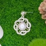Mặt Dây Chuyền Bạc Nữ S925 Hoa Ngọc Trai Tinh Tế M2409230035
