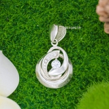 Mặt Dây Chuyền Bạc Nữ S925 Kiểu Trơn Ít Đá Đơn Giản Tinh Tế M2409230032