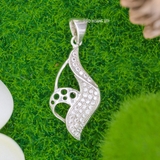 Mặt Dây Chuyền Bạc Nữ S925 Chiếc Lá Đính Hàng Đá NHỏ Lấp Lánh M2409230048