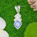Mặt Dây Chuyền Bạc Nữ S925 Đá Xanh Dương 8 Ly M2409220047