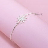 Lắc Tay Bạc Nữ S925 Sợi Mì Vuông Hậu Duệ Mặt Trời Nhiều Size