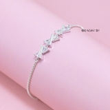 Lắc Tay Bạc Nữ S990 Nguyên Chất Nơ Đá Trắng Xinh Xắn L2410160016