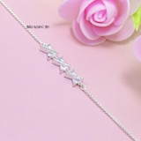 Lắc Tay Bạc Nữ S990 Nguyên Chất Nơ Đá Trắng Xinh Xắn L2410160016