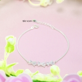 Lắc Tay Bạc Nữ S990 Nguyên Chất Nơ Đá Trắng Xinh Xắn L2410160016
