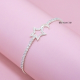 Lắc Tay Bạc Nữ Trăng Sao Đá Lấp Lánh Free Size L2410160018