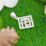 Mặt Dây Chuyền Bạc Nữ Quả Trám Phay Bên Trong Đính Đá Nhỏ Tinh Tế M2409230065