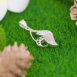 Mặt Dây Chuyền Bạc Nữ S925 Chiếc Lá Đính Hàng Đá NHỏ Lấp Lánh M2409230048