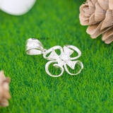 Mặt Dây Chuyền Bạc Nữ Hoa 4 Cánh Sáng Tạo Đính Đá Đẹp M2409230004