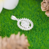 Mặt Dây Chuyền Bạc Nữ Mặt Oval Đá Lấp Lánh M2409230015