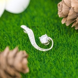 Mặt Dây Chuyền Bạc Nữ Chiếc Lá Nhỏ Đá 5 Ly M2409230046