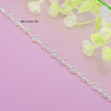 Lắc Tay Bạc Nữ S990 Nguyên Chất Hoa 4 Cánh Đá Trắng Tinh Tế L2410070054