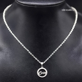 Mặt Dây Chuyền Bạc Nữ S990 Tròn Chữ Love M2409230020