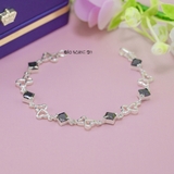 Lắc Tay Bạc Nữ Đá Đen Hình Thoi Nổi Bật Sang Trọng L2410130024