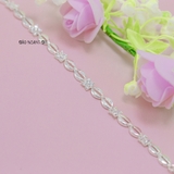 Lắc Tay Bạc Nữ Hoa Đá Trắng 4 Cánh Mắt Xích Đôi Xinh Xắn L2410070056