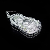 Mặt Dây Chuyền Bạc Nữ S999 Tượng Phật Quan Âm Mặt Sau Phay Cát Khắc Chữ M2409250015