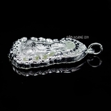 Mặt Dây Chuyền Bạc Nữ S999 Tượng Phật Quan Âm Mặt Sau Phay Cát Khắc Chữ M2409250015