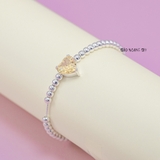 Lắc Tay Bạc Nữ S925 Đá Trái Tim Vàng Nổi Bật L2410130028