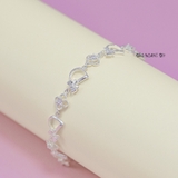 Lắc Tay Bạc Nữ S990 Nguyên Chất Chữ D Gắn Nơ Nhỏ Xinh L2410070033
