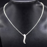 Mặt Dây Chuyền Bạc Nữ S925 Đính 3 Hàng Đá Uốn Lượn M2409210044
