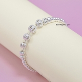 Lắc Tay Bạc Nữ S990 Nguyên Chất Hạt Tròn Phay Sáng Đẹp L2410080029