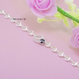 Lắc Tay Bạc Nữ Hình Chiếc Lá Đá Đen Hình Bông Hoa 5 Cánh Tinh Tế L2410130025