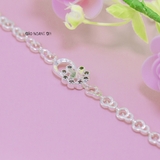 Lắc Tay Bạc Nữ Hình Cánh Bướm Có Trăng Và Hoa