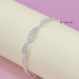 Lắc Tay Bạc Nữ Kiểu Dáng Đơn Giản Đính Đá Đẹp L2410080031