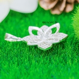 Mặt Dây Chuyền Bạc Nữ Hoa 4 Cánh 2 Tầng Nhụy Ngọc Trai Xinh Xắn M2412170113