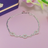 Lắc Tay Bạc Nữ S925 Hàng 3 Mặt Tròn Đá Lấp Lánh L2410080010