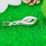 Mặt Dây Chuyền Bạc Nữ Chiếc Lá Trơn Ít Đá Mang Phong Cách Đơn Giản M2412170094