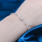 Lắc Tay Bạc Nữ S990 Nguyên Chất Mặt Tròn Trái Tim Cách Điệu L2410080007