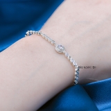 Lắc Tay Bạc Nữ S990 Nguyên Chất Mặt Tròn Đá Chủ 5 Li L2410080009