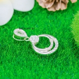 Mặt Dây Chuyền Bạc Nữ Thiết Kế 2 Vòng Tròn Đính Đá Xinh Xắn M2412170024