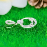 Mặt Dây Chuyền Bạc Nữ Thiết Kế 2 Vòng Tròn Đính Đá Xinh Xắn M2412170024